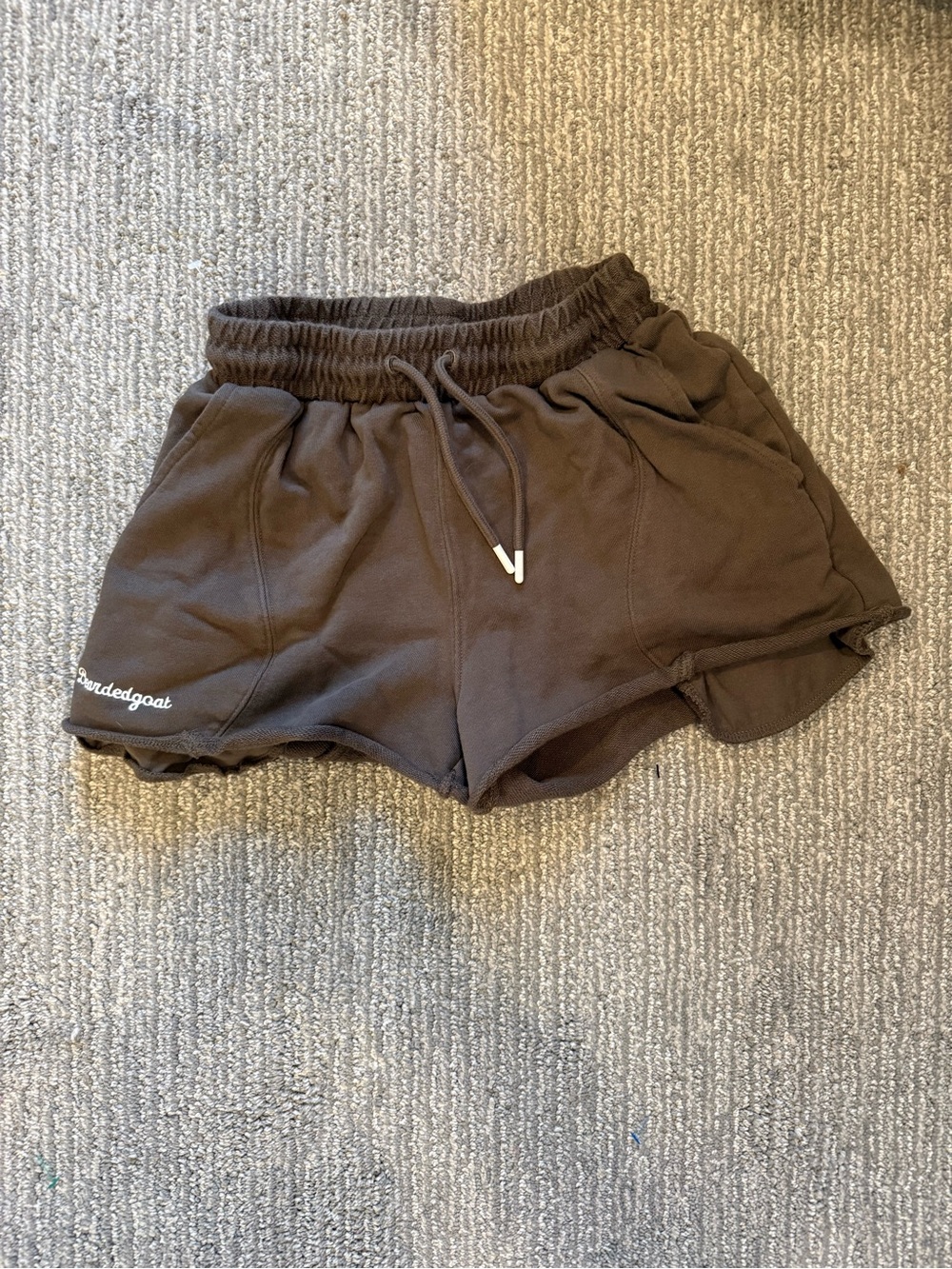 Bearded Goat Women’s Sweat Shorts Brown Cotton Blend Lounge Shorts XS